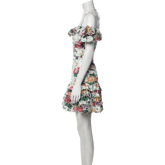 ZIMMERMANN Floral Print Mini Dress AU 0 / US 4 white - Picture 11 of 16